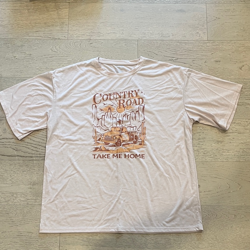 SHEIN Country Road Graphic Tee - Cream